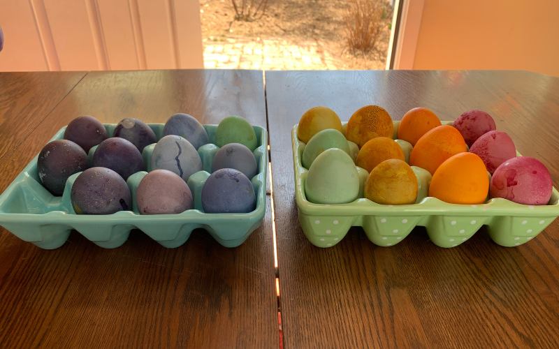 dye easter eggs with food